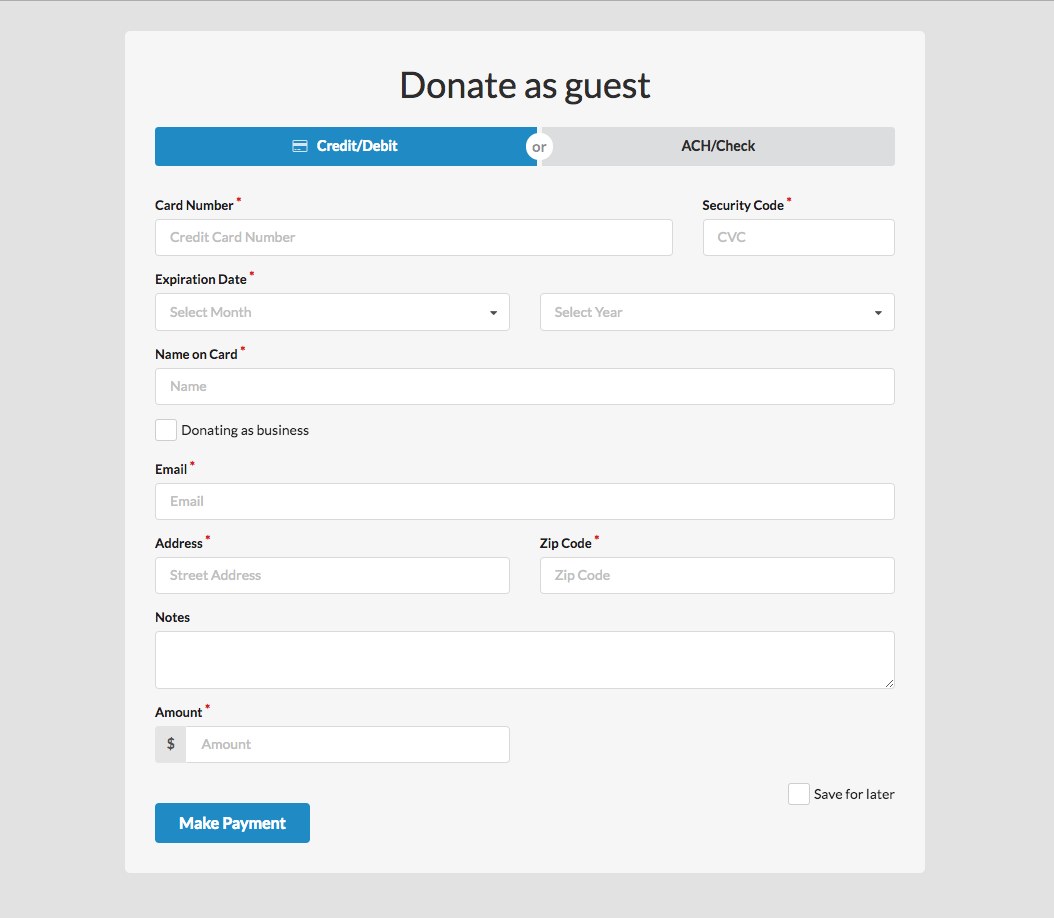 how to set up a website to receive donations